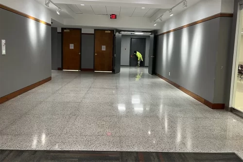 Industrial Applications Polished Concrete Flooring Project in a Downtown Building